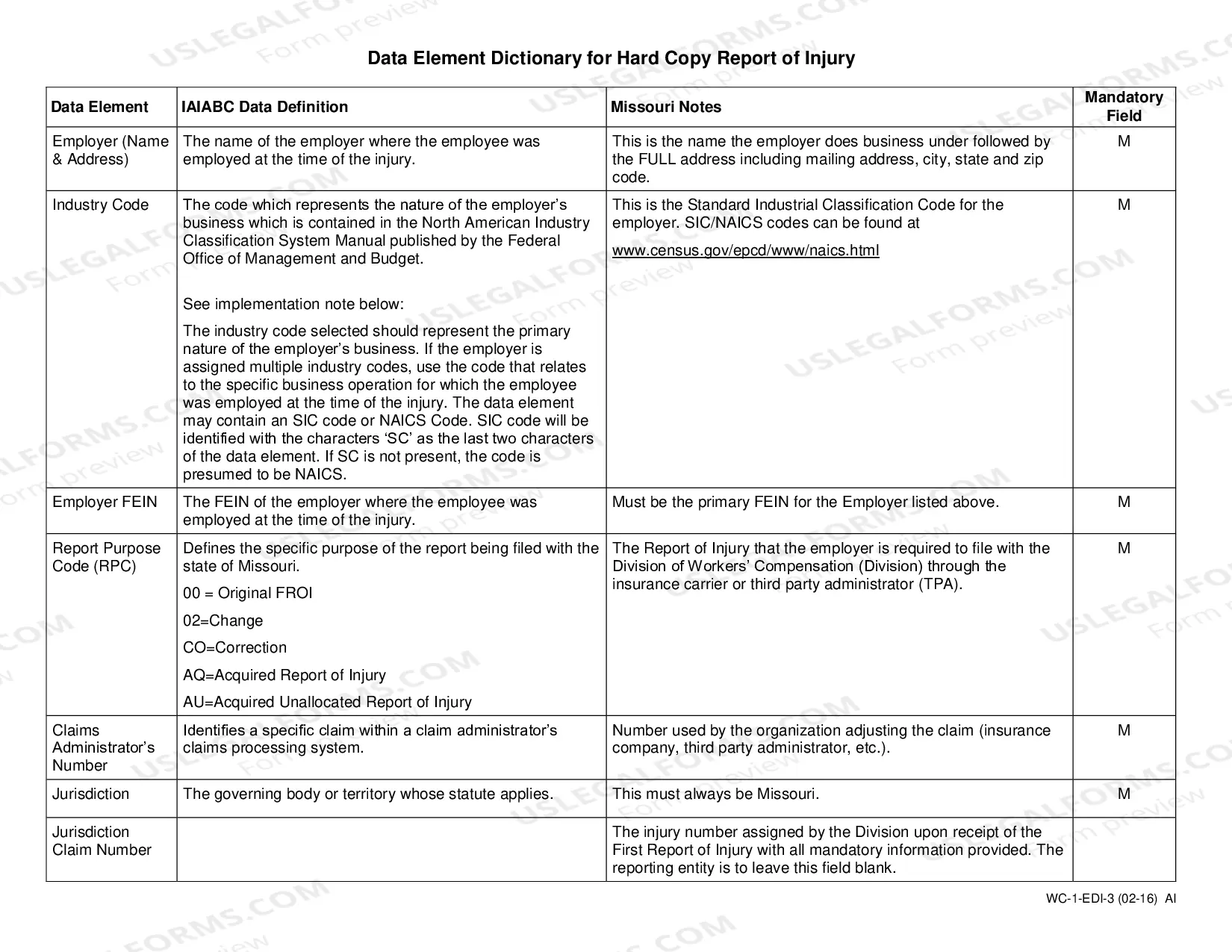 Preview Report of Injury for Workers' Compensation