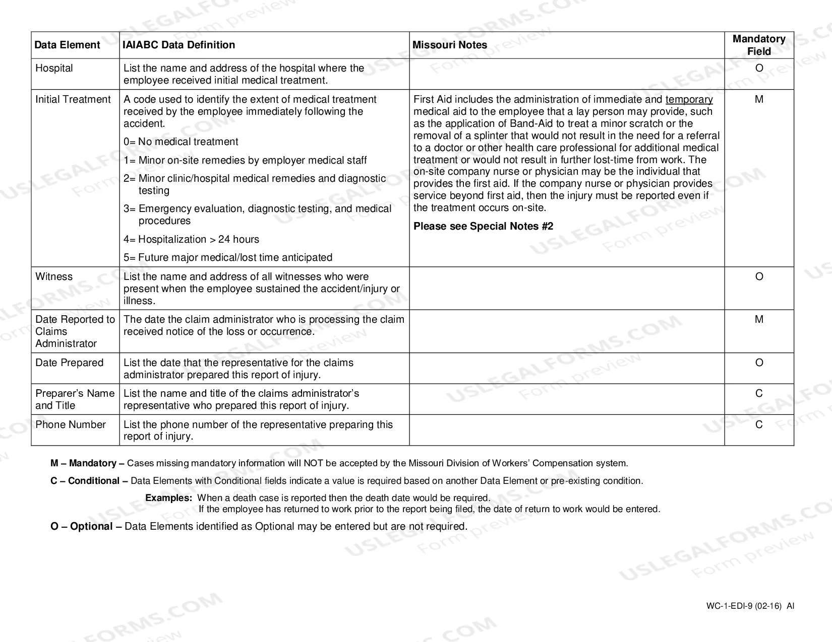 Preview Report of Injury for Workers' Compensation