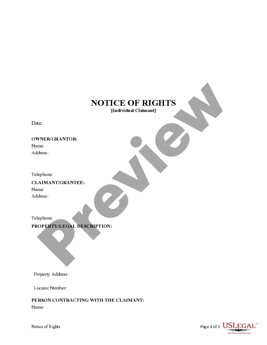 Preview Notice of Rights - Individual Claimant - Mo.Rev.Stats. Sec. 429.016