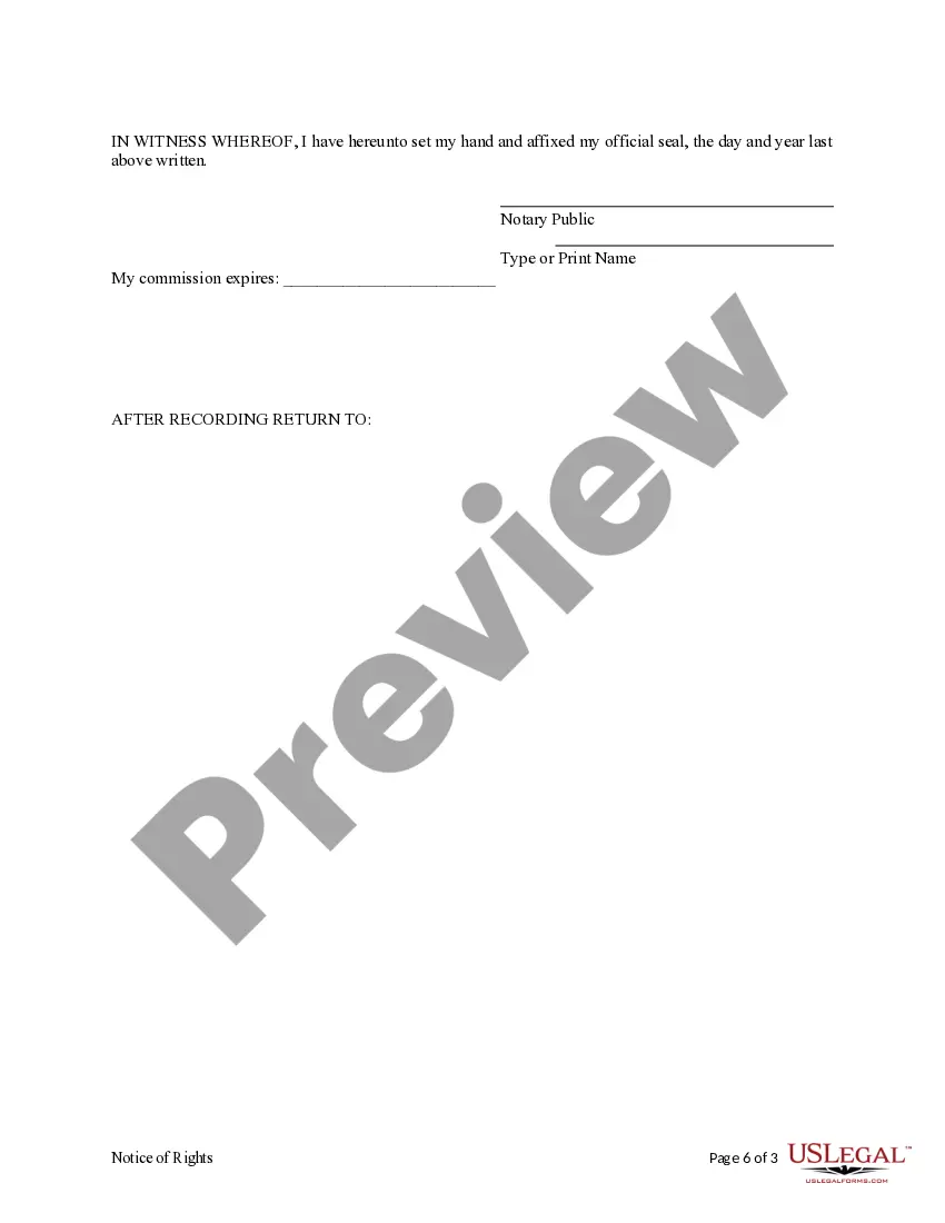 Preview Notice of Rights - Individual Claimant - Mo.Rev.Stats. Sec. 429.016