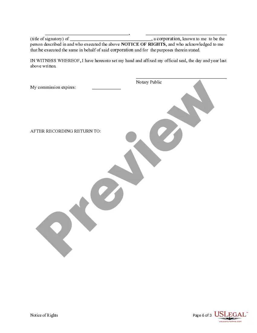Preview Notice of Rights - Business Entity Claimant - Mo.Rev.Stats. Sec. 429.016