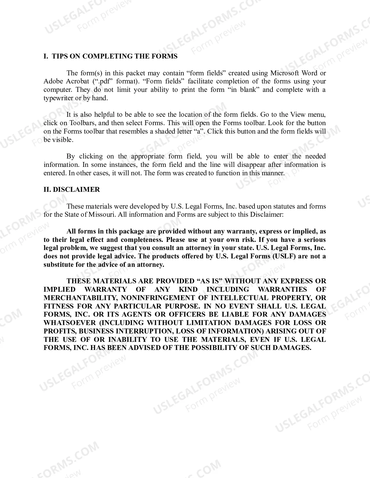 Preview Notice of Intended Sale - Business Entity Owner - Mo.Rev.Stats. Sec. 429.016