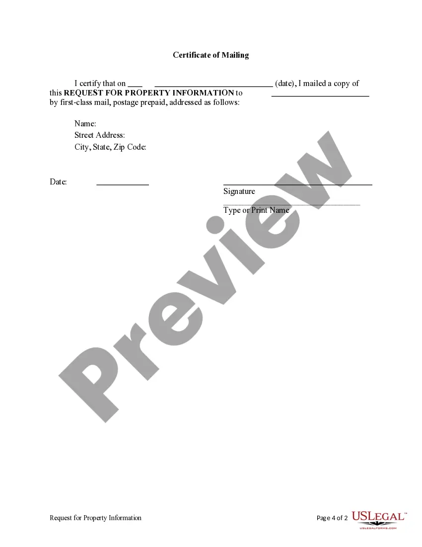 Get Request for Property Information from Owner - Individual Claimant Preview Request for Property Information from Owner - Individual Claimant