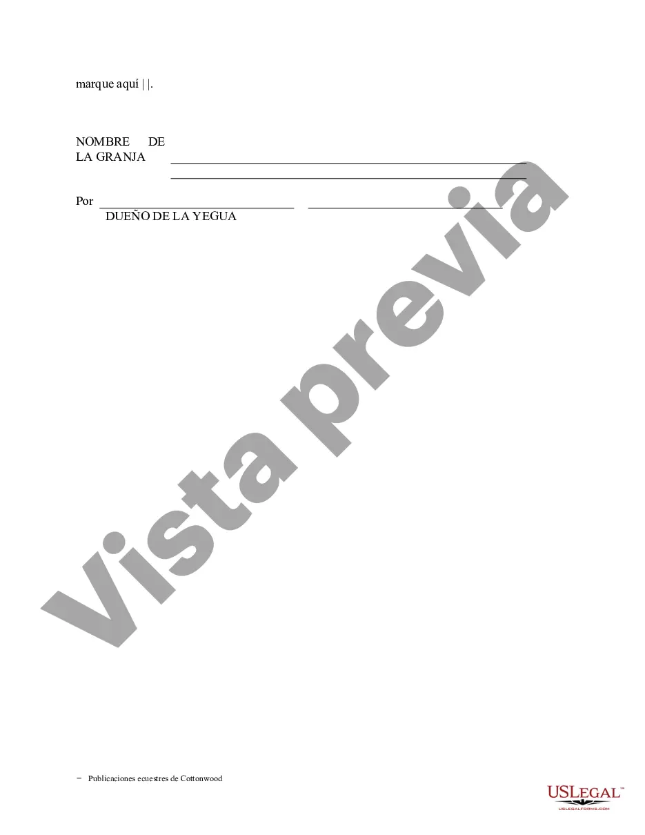 Preview Contrato de servicio de semental - Formularios equinos de caballos