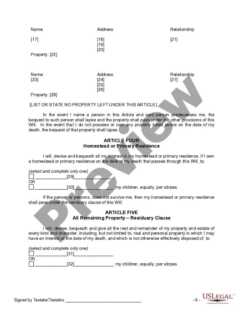 Preview Mutual Wills Package of Last Wills and Testaments for Man and Woman living together not Married with Adult Children
