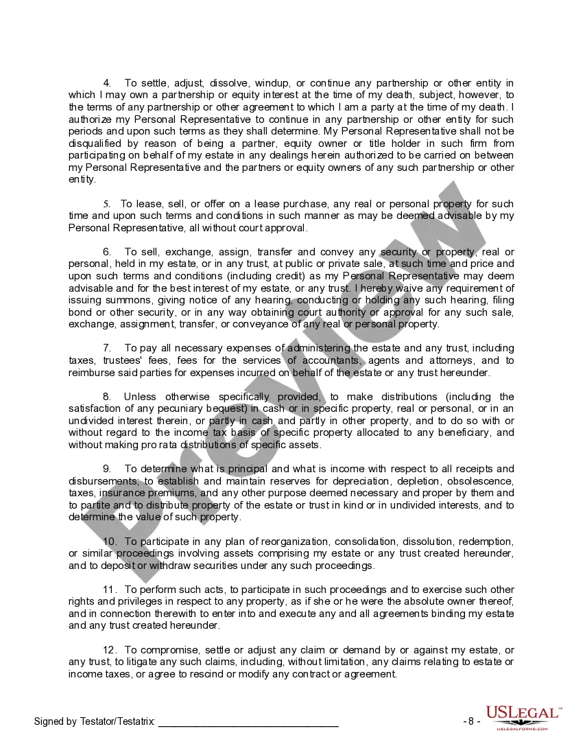 Preview Mutual Wills Package of Last Wills and Testaments for Man and Woman living together not Married with Adult Children