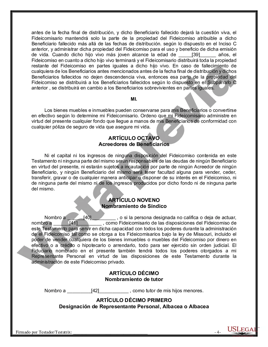 Preview Testamentos Mutuos o Últimas Voluntades y Testamentos para Personas Solteras que conviven con Hijos Menores