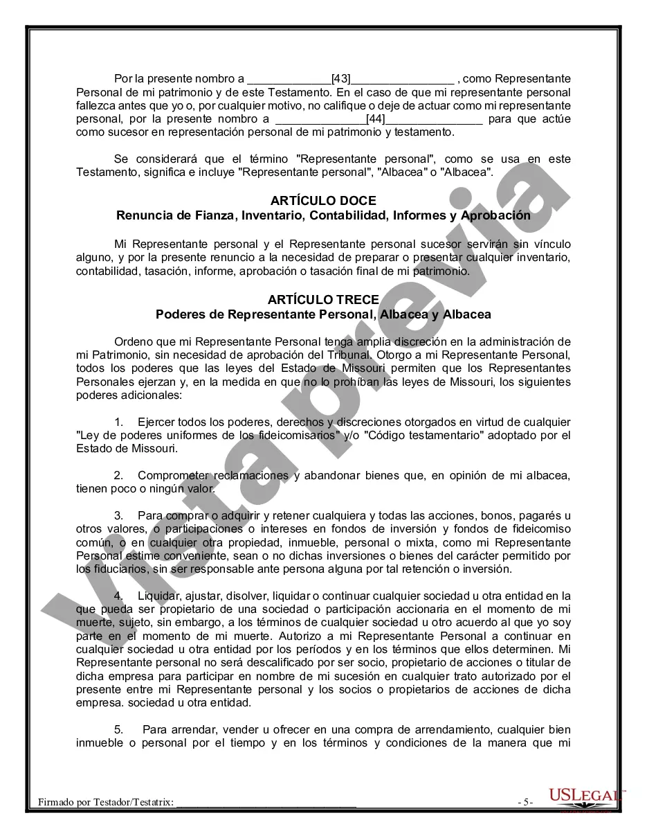 Preview Testamentos Mutuos o Últimas Voluntades y Testamentos para Personas Solteras que conviven con Hijos Menores