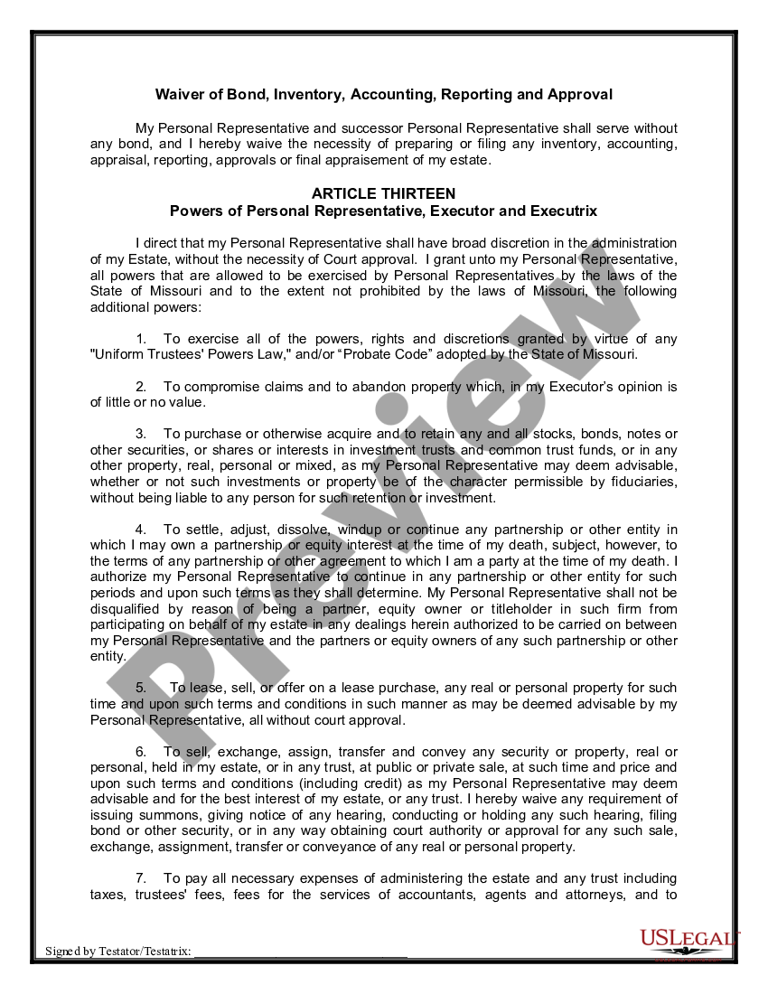 page 8 Mutual Wills or Last Will and Testaments for Unmarried Persons living together with Minor Children preview