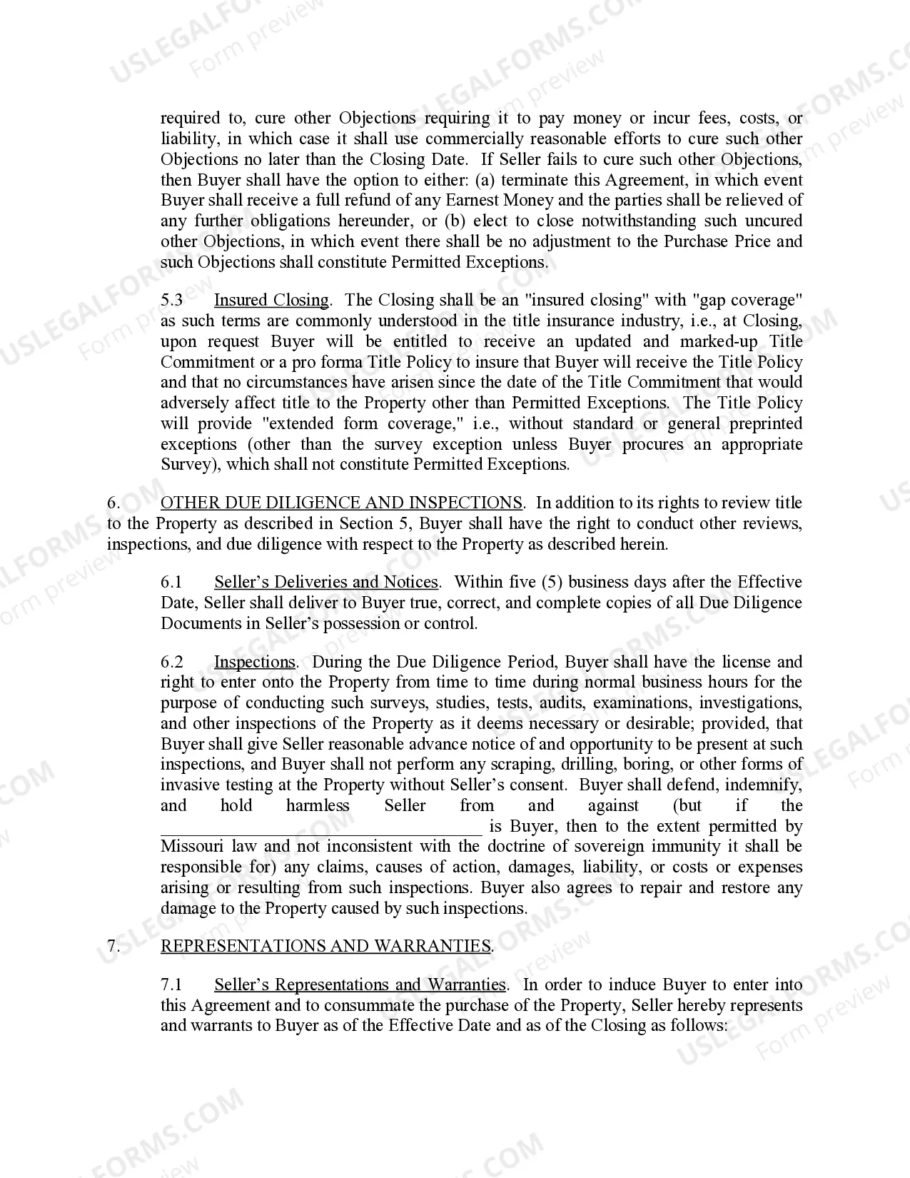 Preview Real Estate Purchase and Sale Agreement