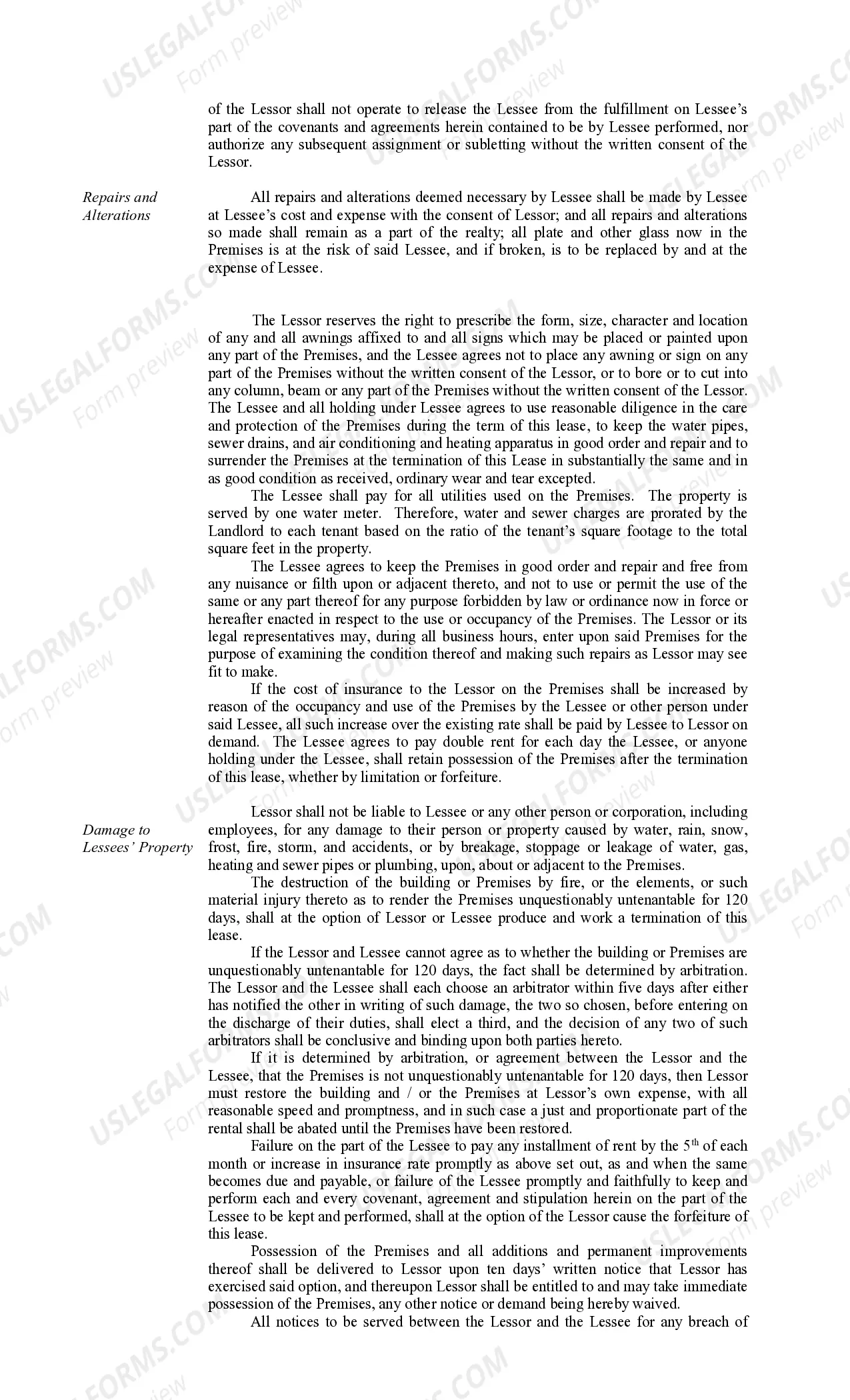 Preview Commercial Lease