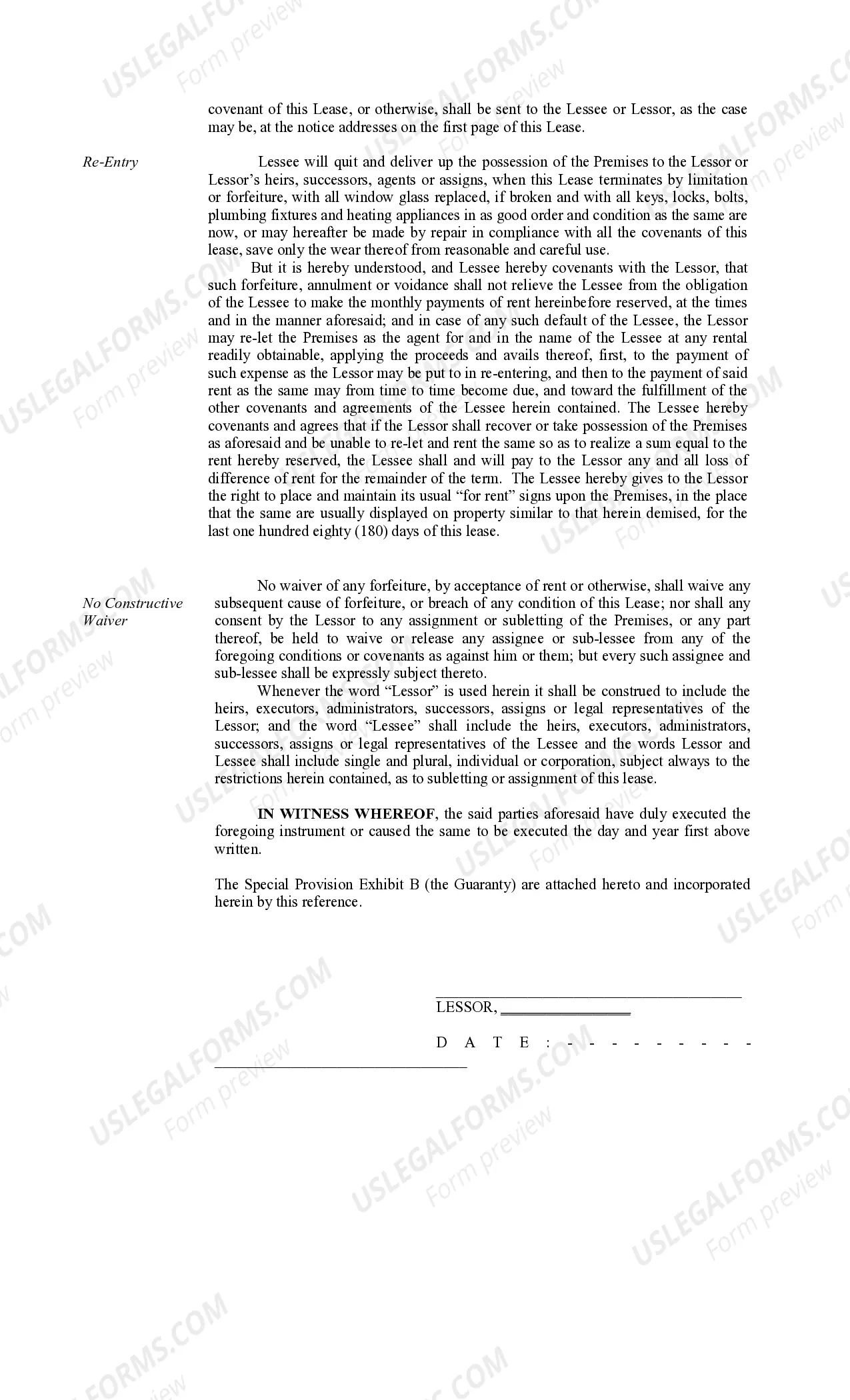 Preview Commercial Lease