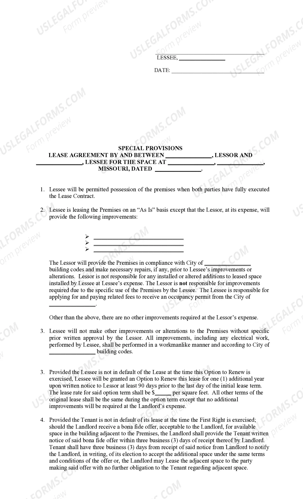 Preview Commercial Lease