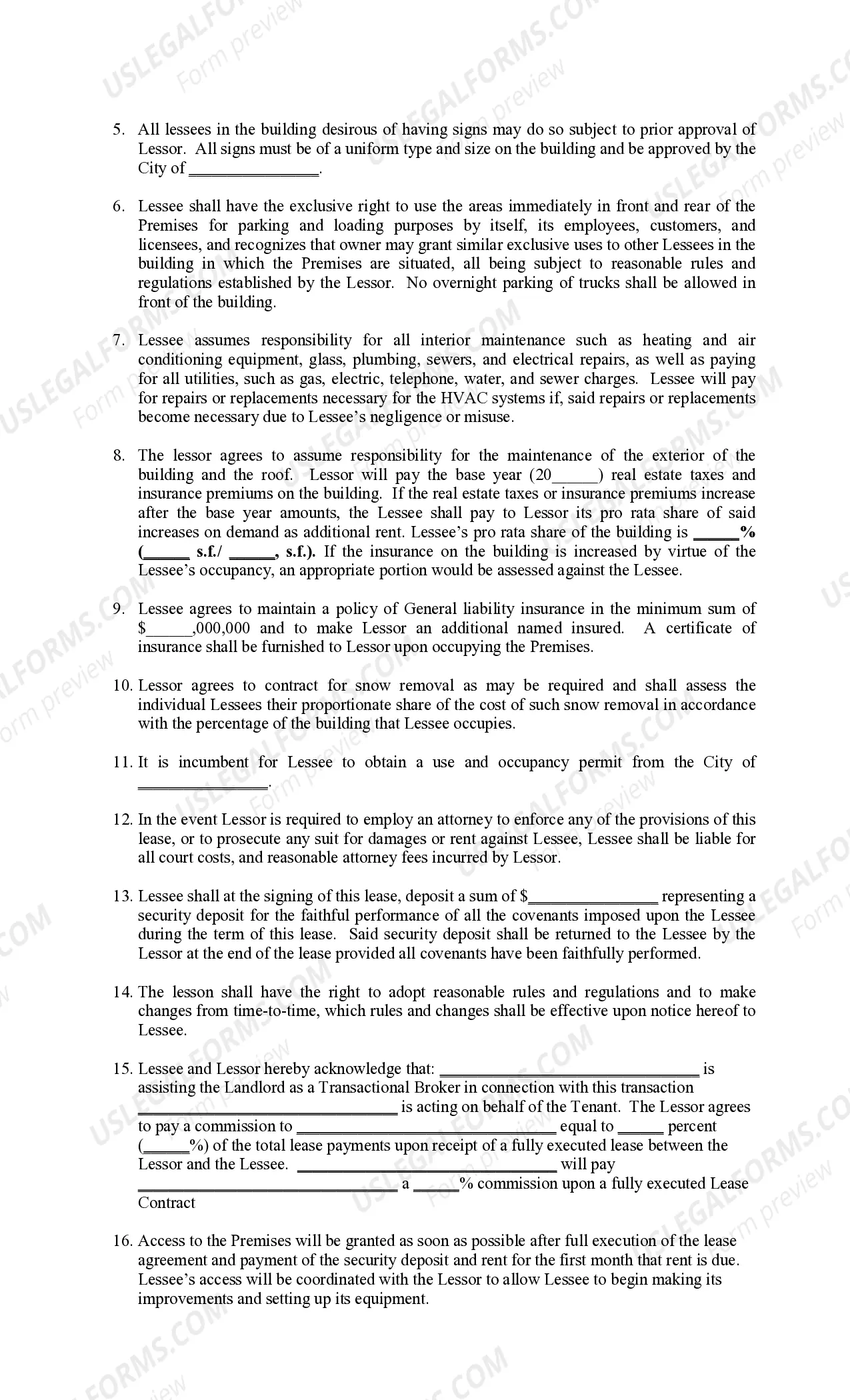 Preview Commercial Lease