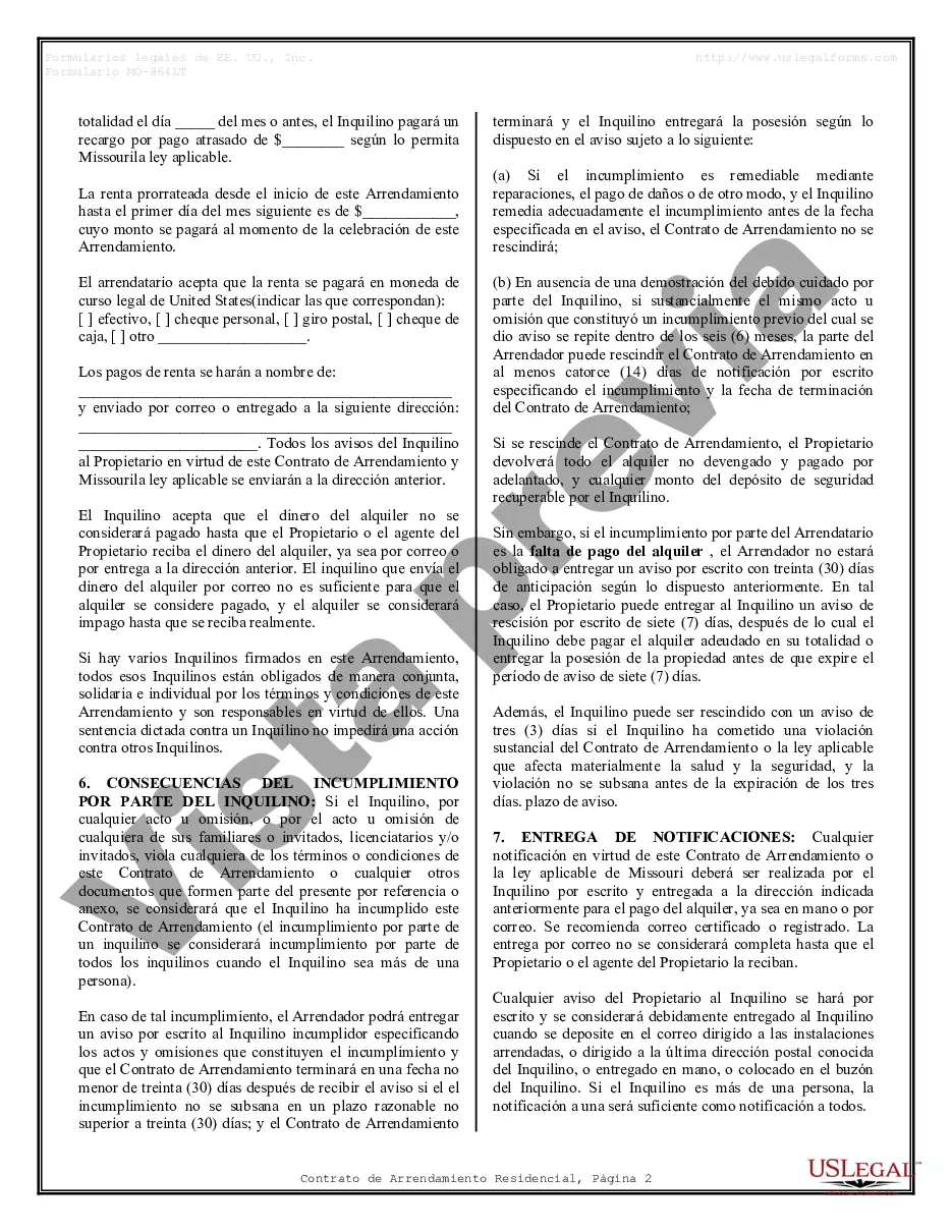 Preview Contrato de arrendamiento de alquiler residencial