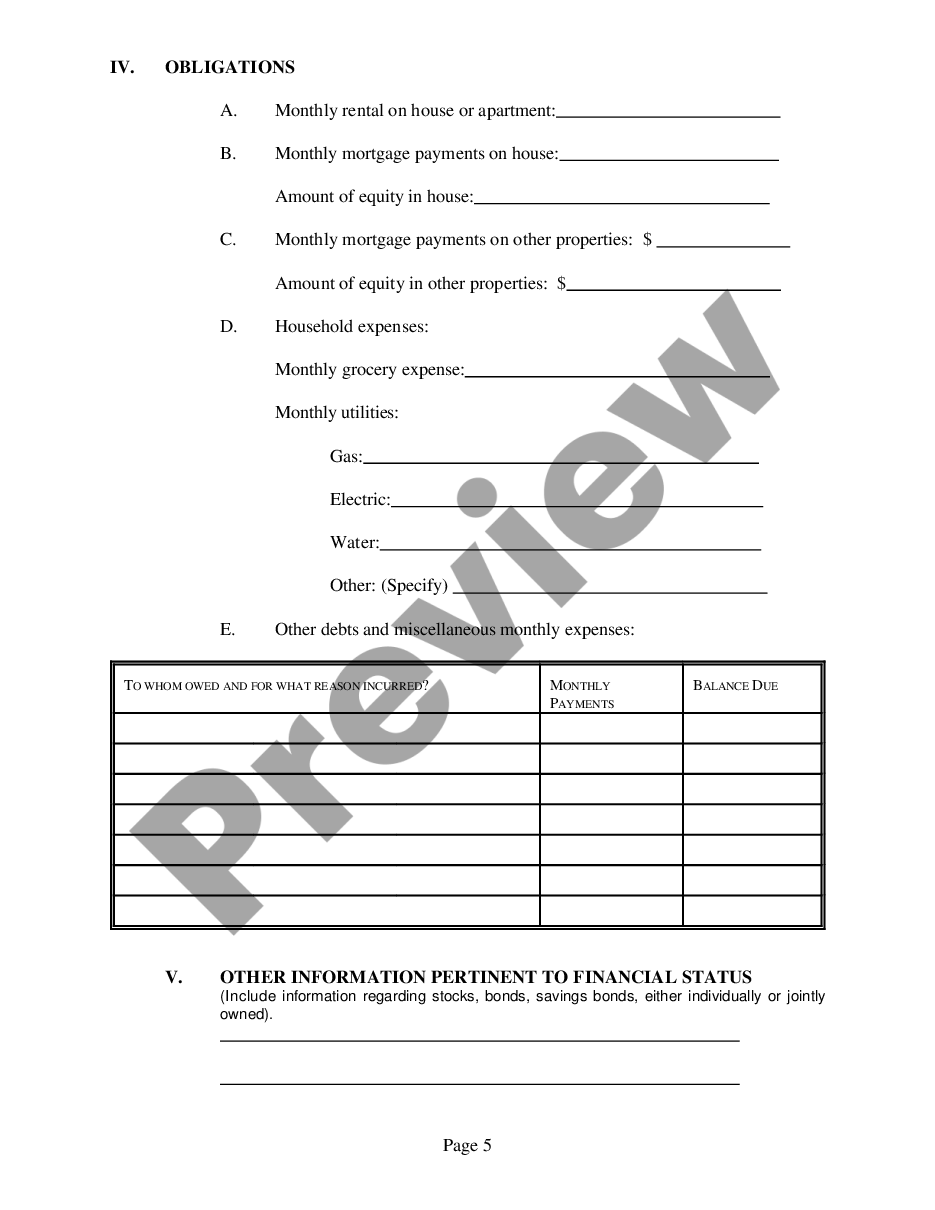 form Affidavit of Financial Status preview