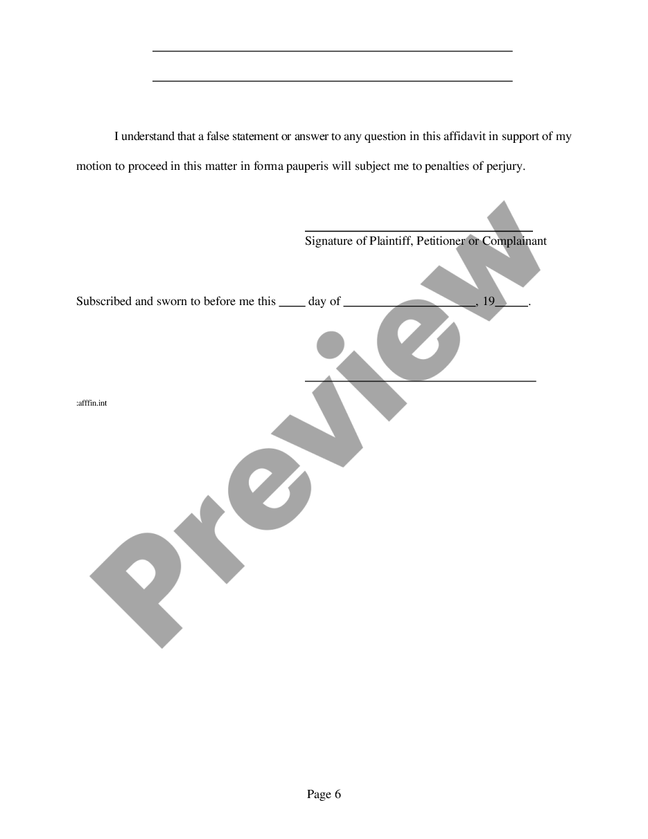 page 5 Affidavit of Financial Status preview