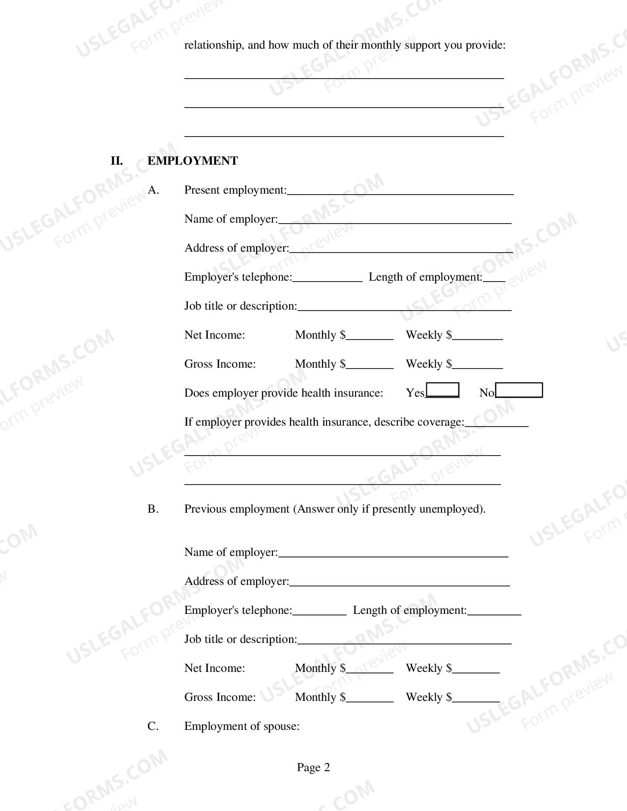 Preview Affidavit of Financial Status