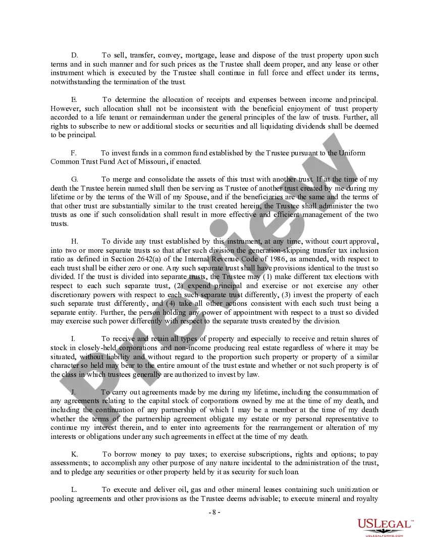 Preview Complex Will with Credit Shelter Marital Trust for Large Estates