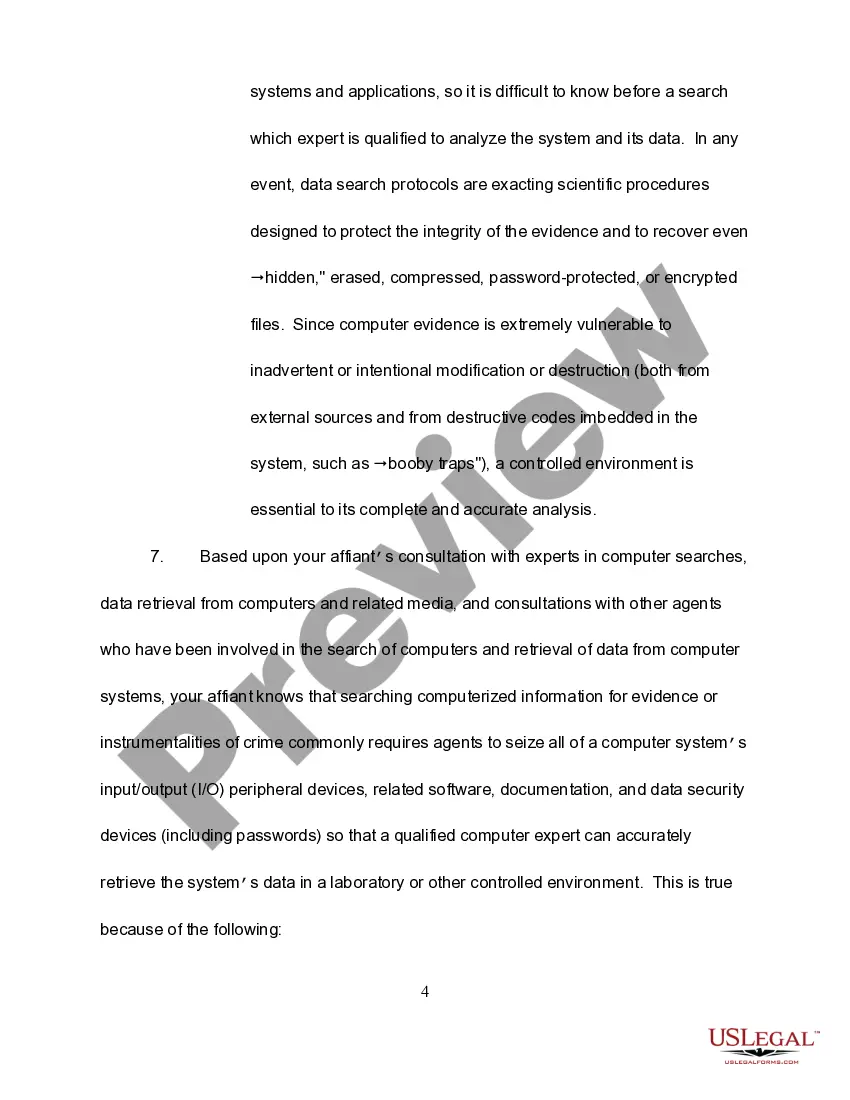 Preview Affidavit in Support of Search Warrant - Copyright