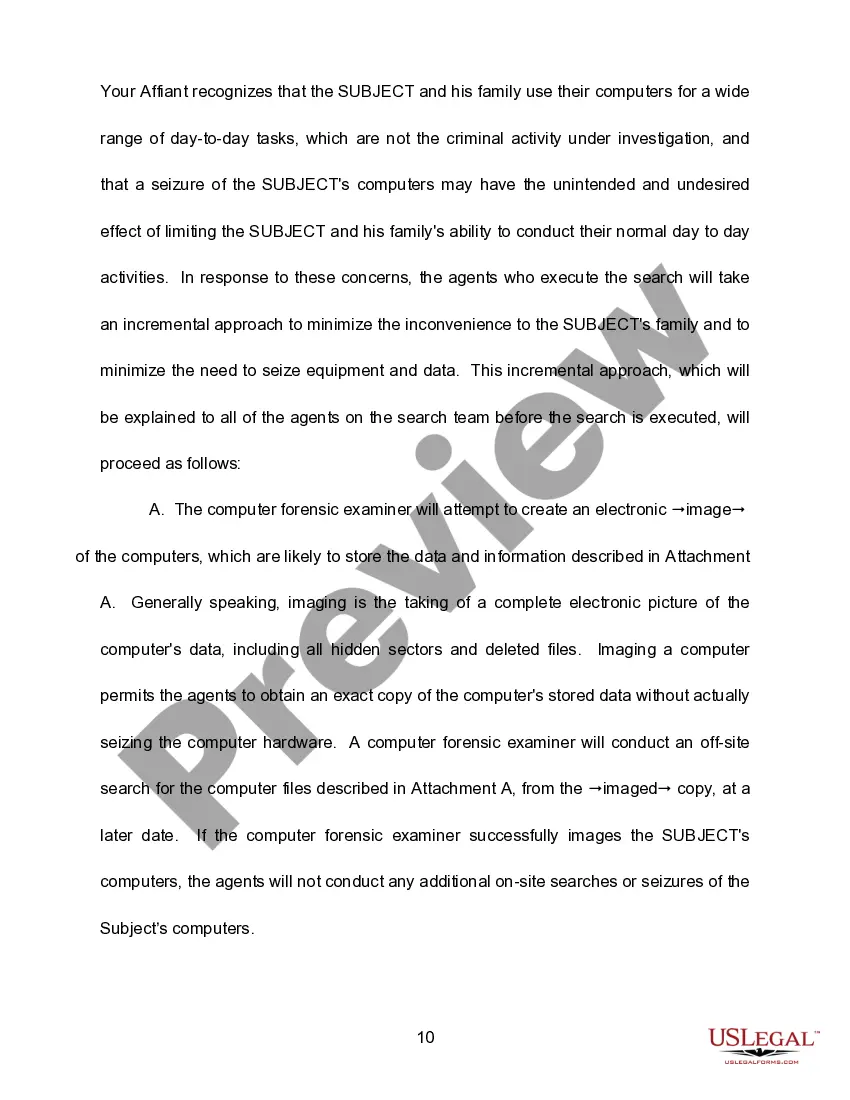 Preview Affidavit in Support of Search Warrant - Computer Intrusion