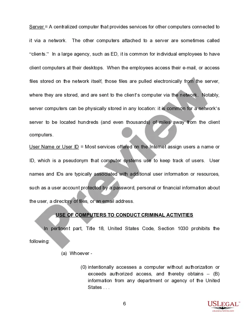 Preview Affidavit in Support of Search Warrant - Computer Intrusion