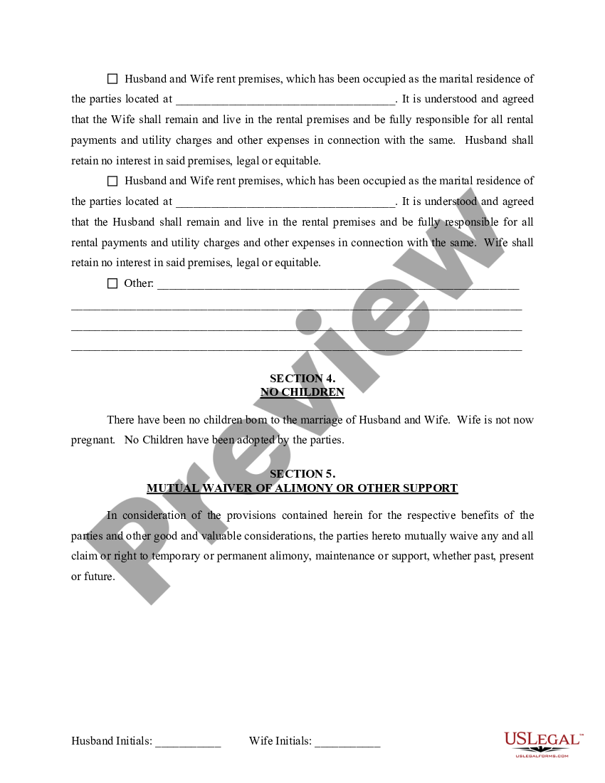 Separation Agreement Missouri With Child Template US Legal Forms