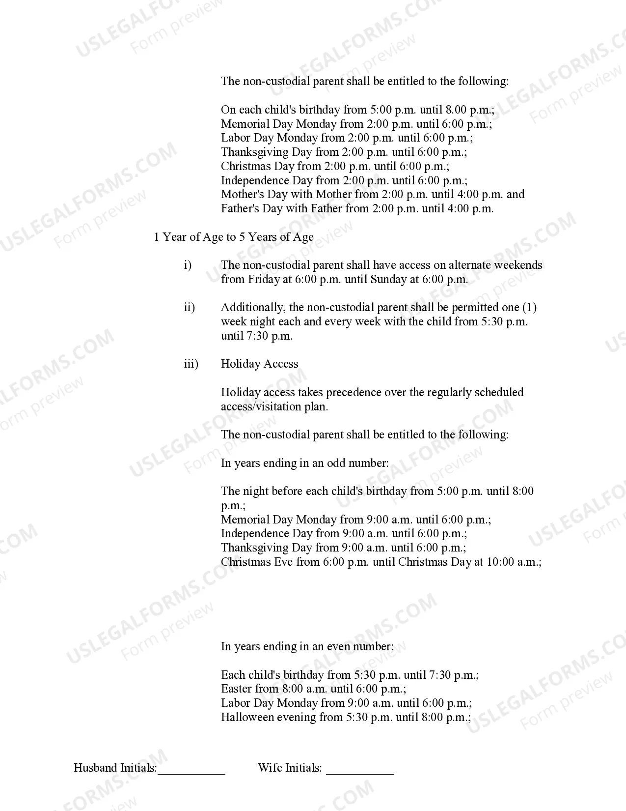 Preview Marital Domestic Separation and Property Settlement Agreement Minor Children no Joint Property or Debts where Divorce Action Filed