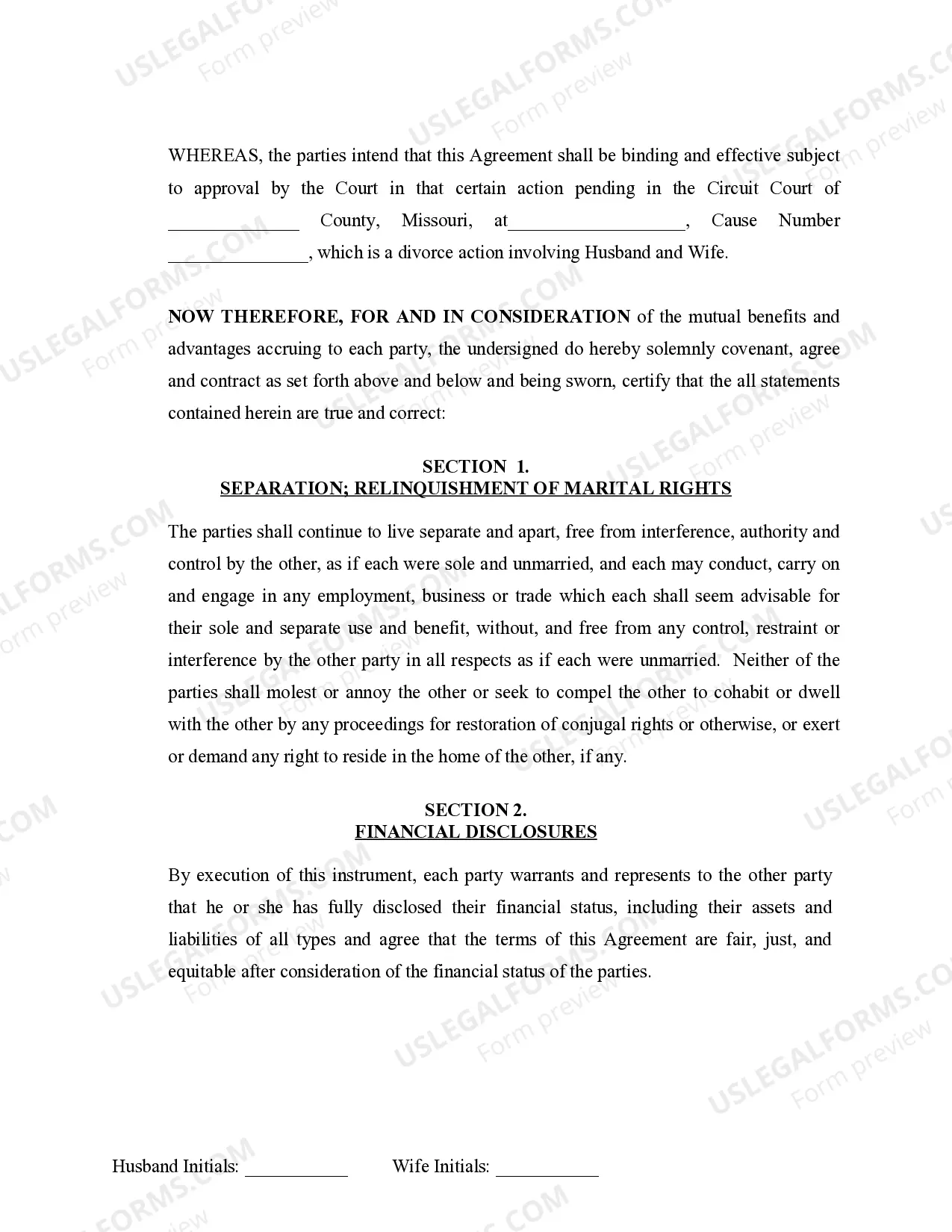 Preview Marital Domestic Separation and Property Settlement Agreement Adult Children Parties May have Joint Property or Debts where Divorce Action Filed