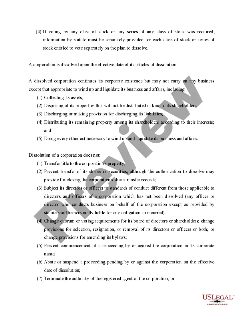 Preview Missouri Dissolution Package to Dissolve Corporation