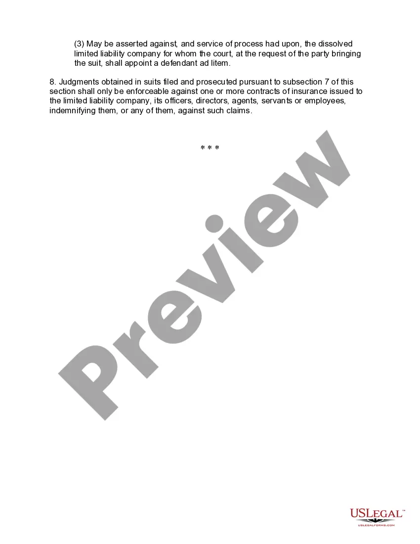 Get Missouri Dissolution Package to Dissolve Limited Liability Company LLC Preview Missouri Dissolution Package to Dissolve Limited Liability Company LLC