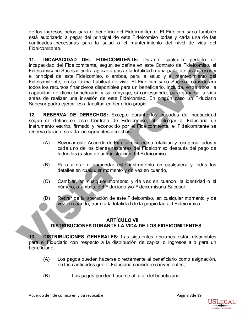 Preview Fideicomiso en vida para esposo y esposa sin hijos