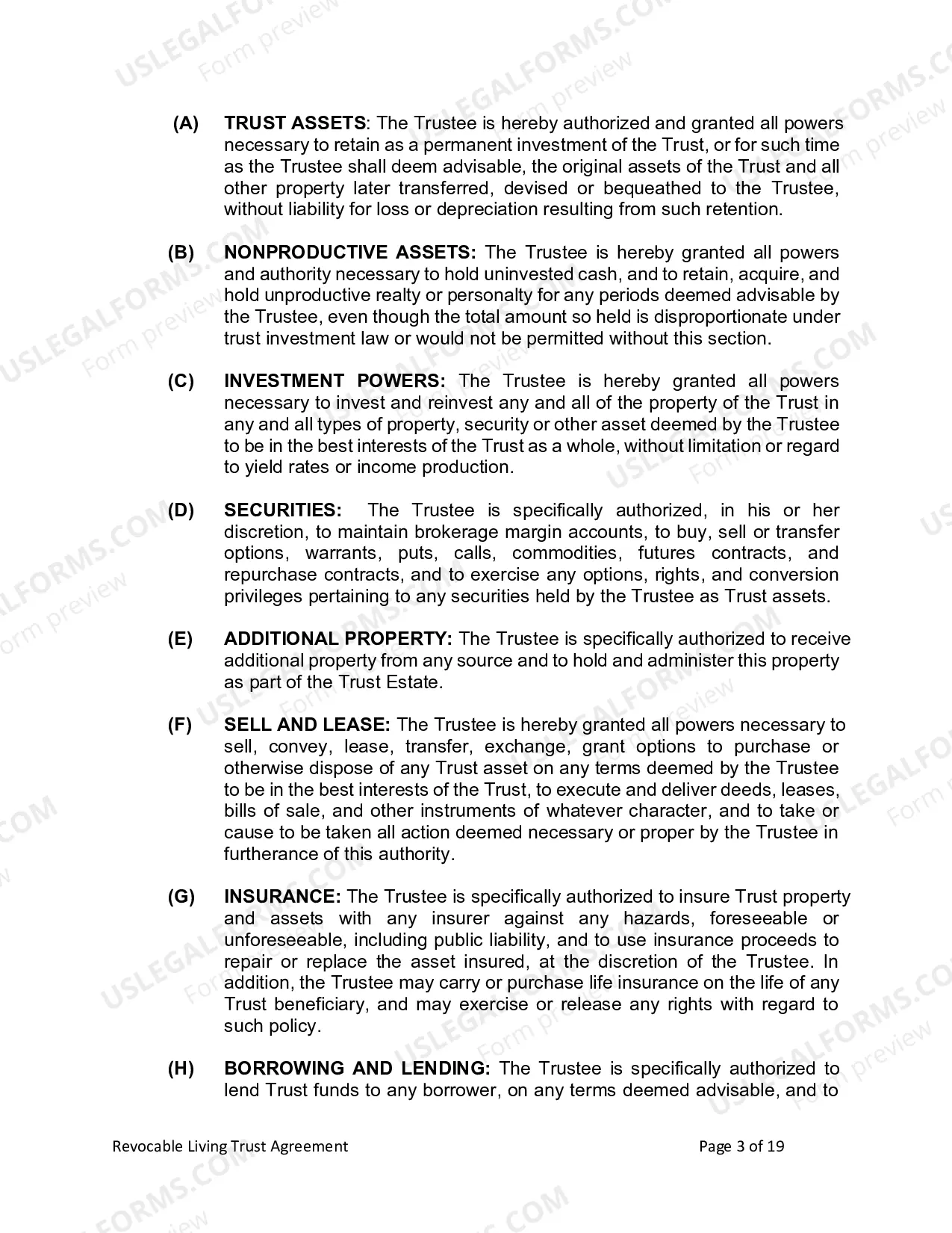 Preview Revocable Living Trust for Husband and Wife with No Children