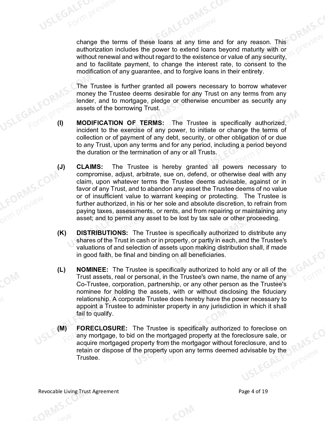 Preview Revocable Living Trust for Husband and Wife with No Children