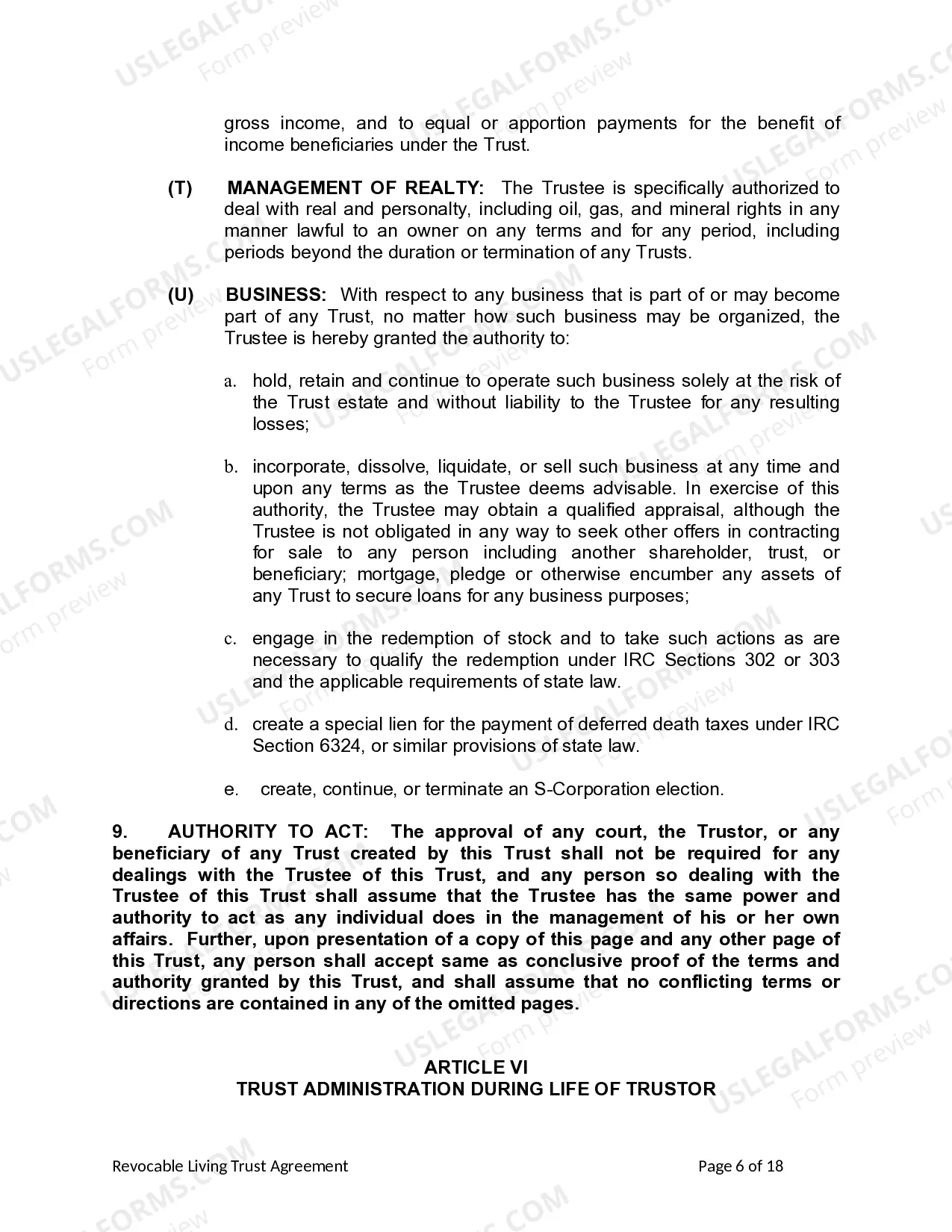 Preview Living Trust for Individual Who is Single, Divorced or Widow (or Widower) with No Children