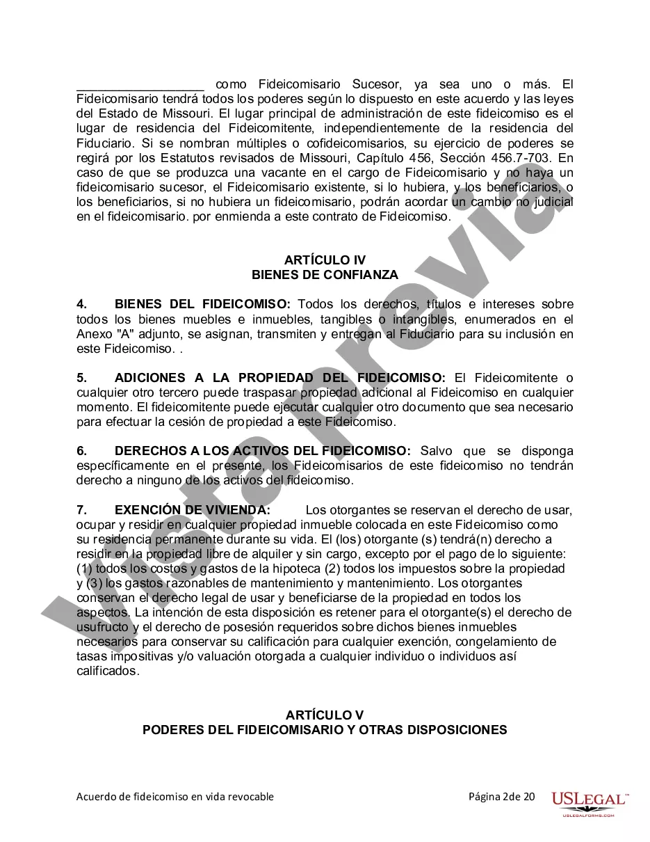 Preview Fideicomiso en Vida para Individuos Solteros, Divorciados o Viudos (o Viudos) con Hijos