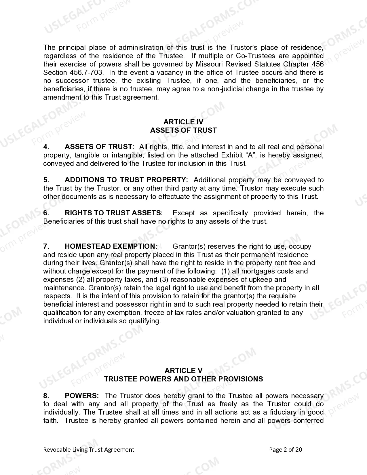 Preview Living Trust for Individual Who is Single, Divorced or Widow (or Widower) with Children