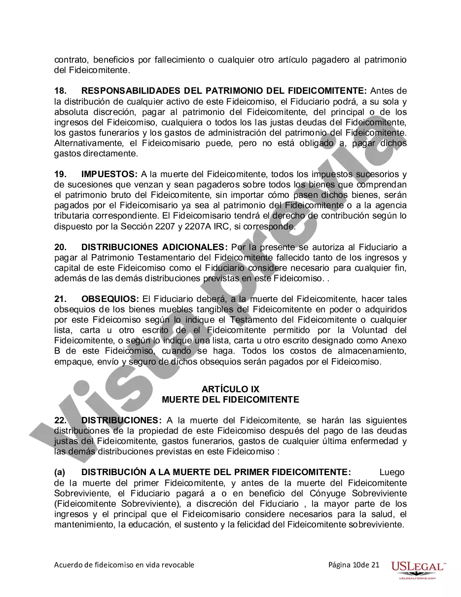 Preview Fideicomiso en vida para esposo y esposa con un hijo