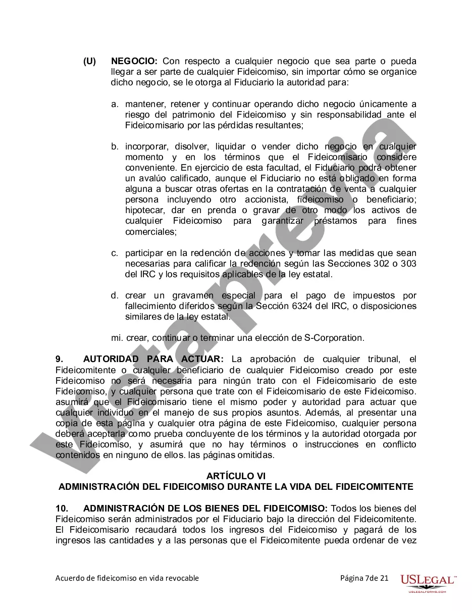 Preview Fideicomiso en vida para esposo y esposa con un hijo