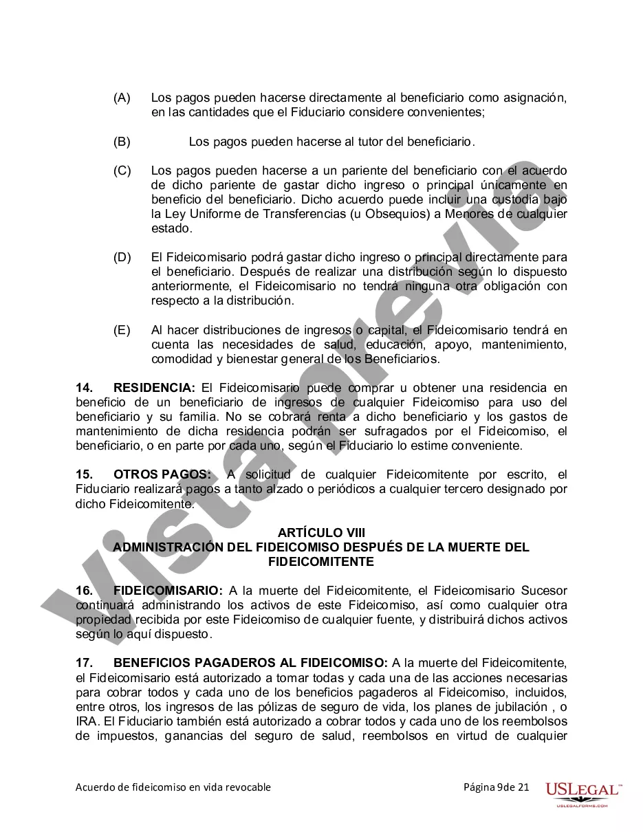 Preview Fideicomiso en vida para esposo y esposa con un hijo