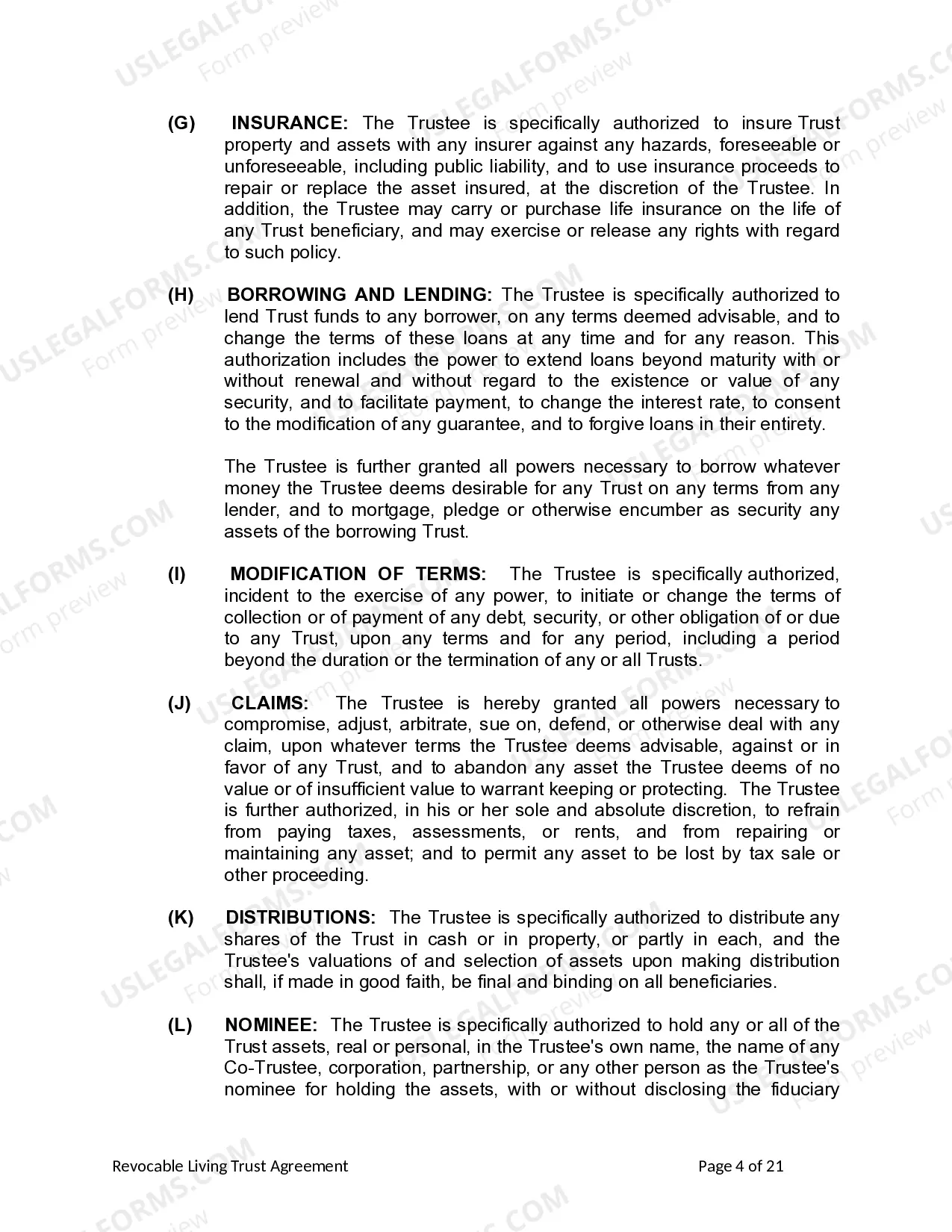 Preview Living Trust for Husband and Wife with Minor and or Adult Children