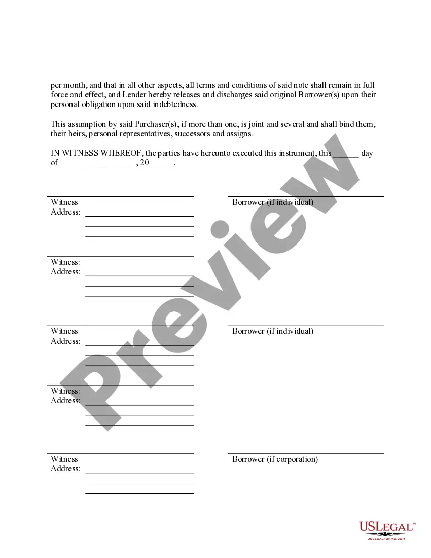 Get Assumption Agreement of Deed of Trust and Release of Original Mortgagors Preview Assumption Agreement of Deed of Trust and Release of Original Mortgagors