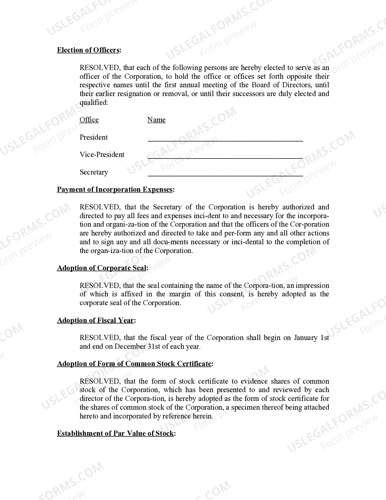 Preview Minutes for Organizational Meeting