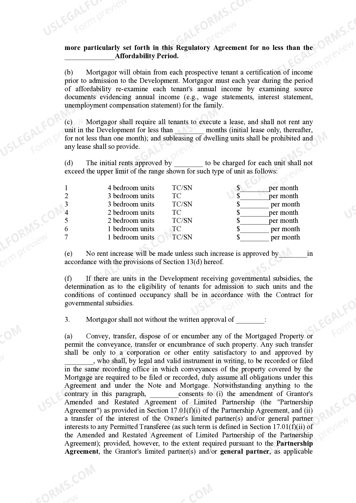 Preview Missouri Housing Development Commission Regulatory Agreement