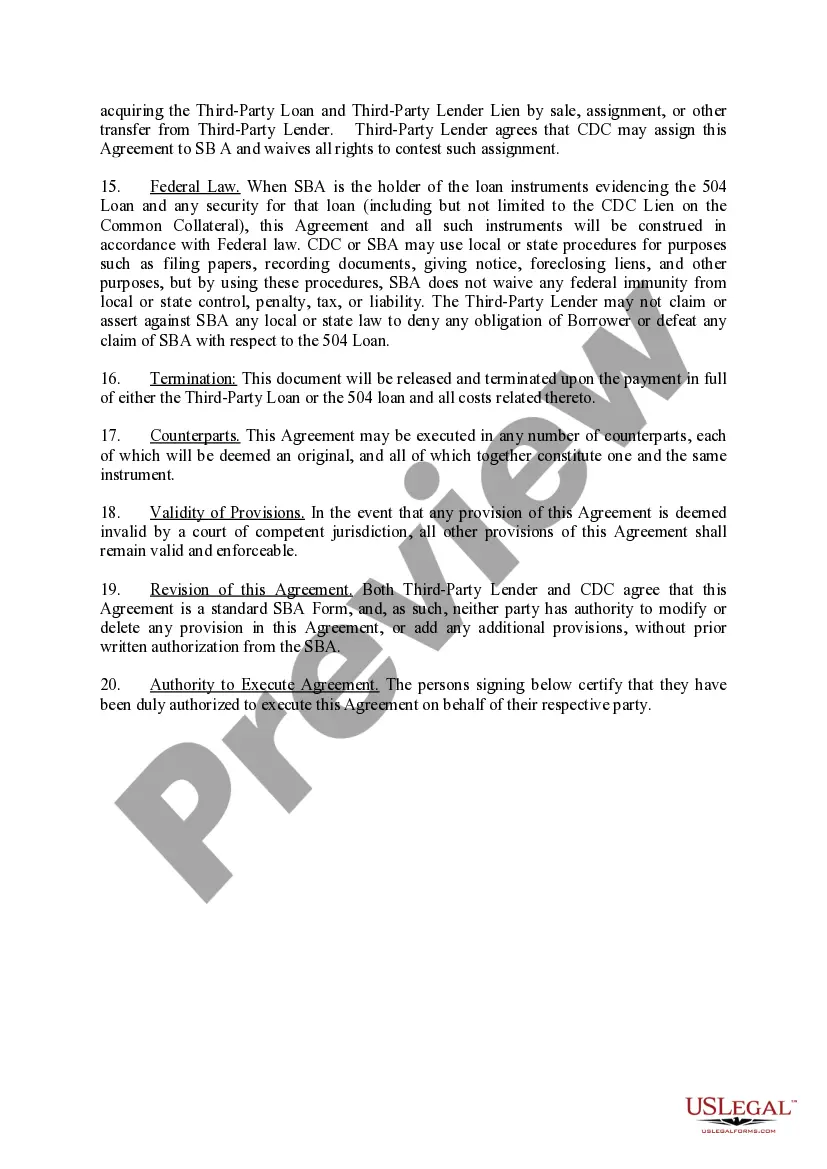 Preview Third Party Lender Agreement