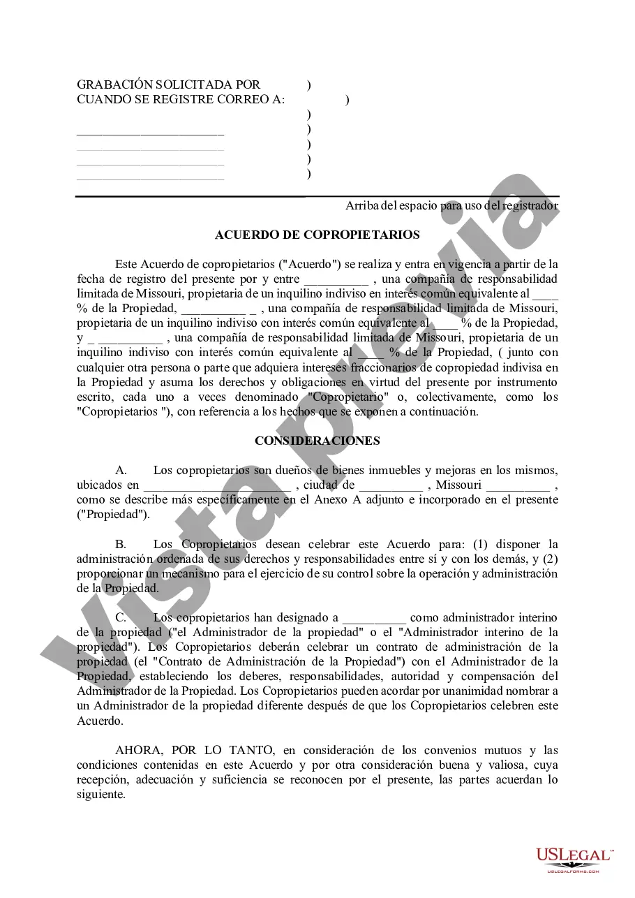 Preview Acuerdo de copropietarios