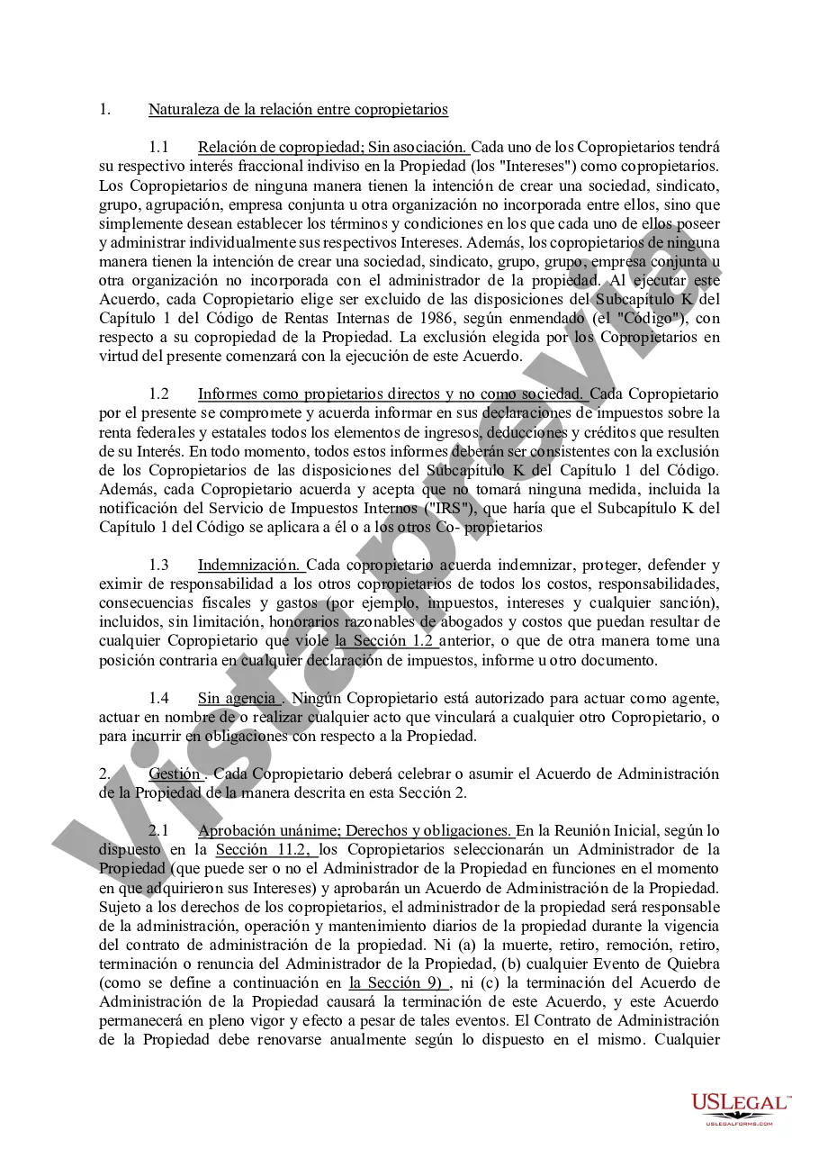 Preview Acuerdo de copropietarios