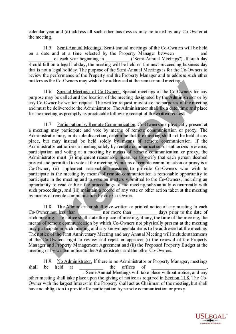 Preview Co-Owners Agreement