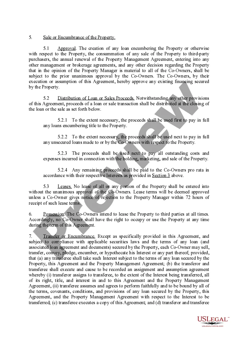 Preview Co-Owners Agreement