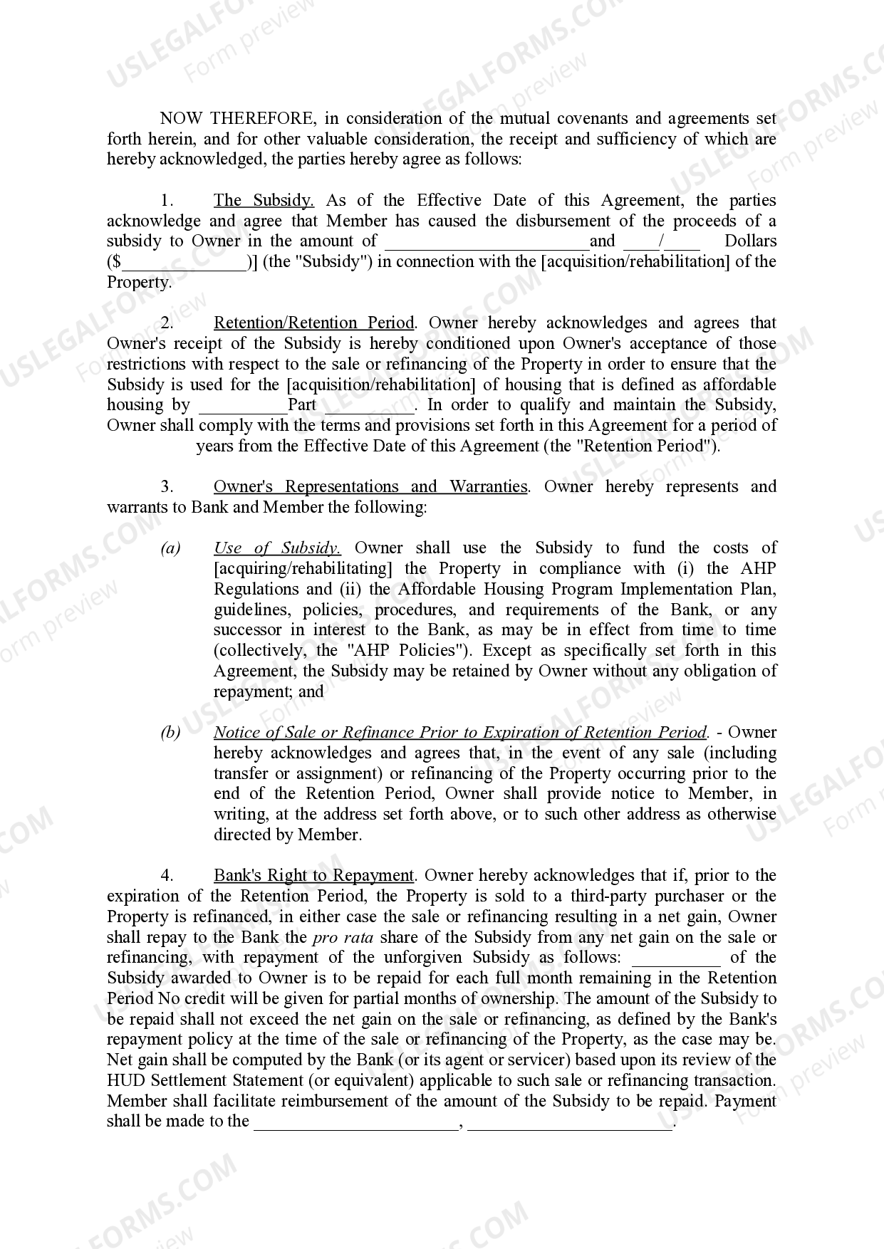 Missouri OwnerOccupied Retention Agreement Owner Occupied Retention